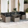 vidaXL Salon de jardin 8 pcs avec coussins gris r&eacute;sine tress&eacute;e