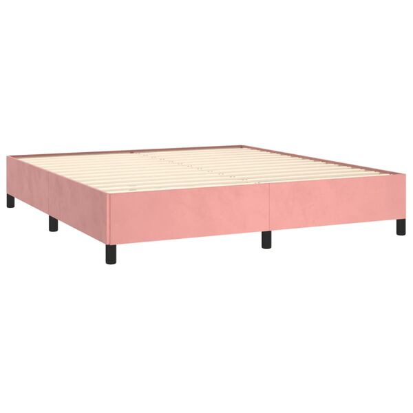 vidaXL Cadre de lit sans matelas rose 160x200 cm velours