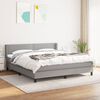 vidaXL Sommier &agrave; lattes de lit avec matelas Gris clair 160x200cm Tissu