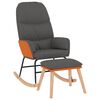 vidaXL Chaise &agrave; bascule avec repose-pied Gris fonc&eacute; Tissu