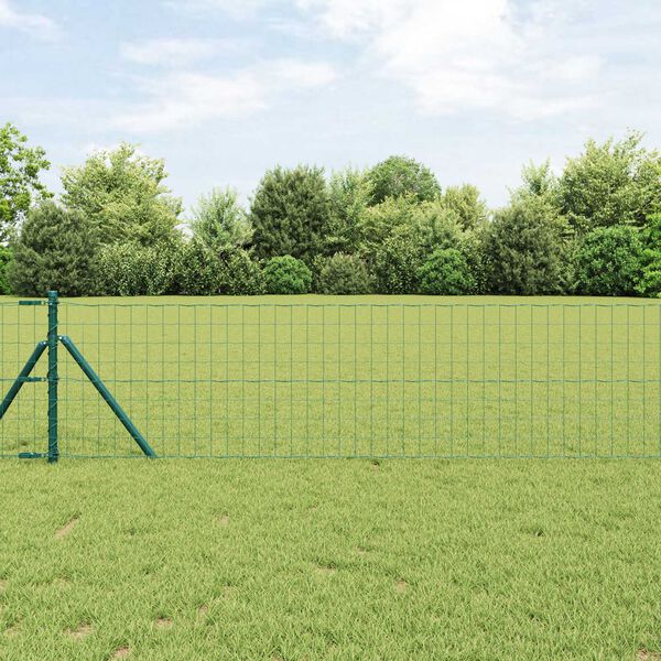 vidaXL Cl&ocirc;ture avec poteau Vert 0,4 x 25 m Acier et PVC