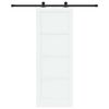 vidaXL Porte coulissante 78 x 211 cm Bois d'ing&eacute;nierie Blanc et noir