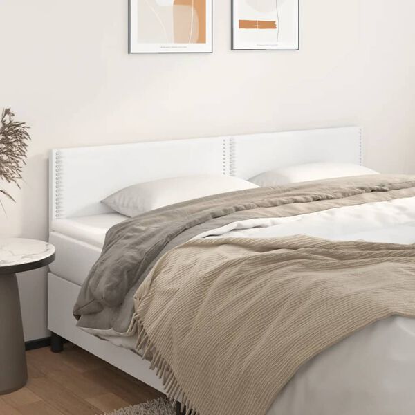 vidaXL T&ecirc;tes de lit Blanc 180x5x78/88 cm Similicuir