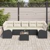 vidaXL Ensemble de canap&eacute; de jardin Noir 55 x 55 x 37 cm polyrotin