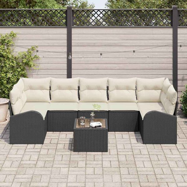 vidaXL Ensemble de canap&eacute; de jardin Noir 55 x 55 x 37 cm polyrotin
