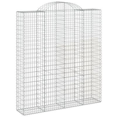 vidaXL Paniers à gabions arqués 2 pcs 200x50x220/240 cm Fer galvanisé