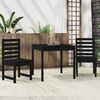 vidaXL Ensemble de bistrot de jardin 3 pcs noir bois de pin massif