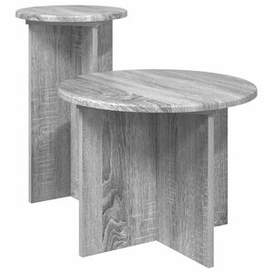 vidaXL Ensemble de tables d'appoint 2 pi&egrave;ces Sonoma gris &Oslash; 45 x 35 cm