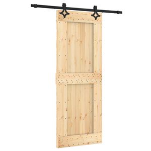 vidaXL Porte coulissante Naturel et noir 80 x 210 cm