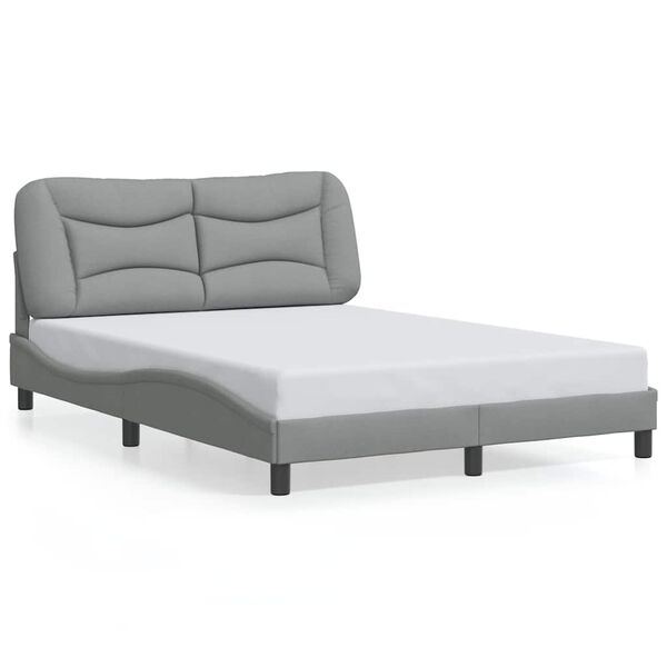 vidaXL Cadre de lit sans matelas Hvar gris clair 140x200 cm tissu