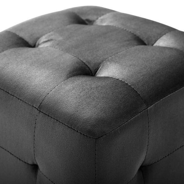 vidaXL 2 pcs Poufs Noir 30 x 30 x 30 cm Tissu velours