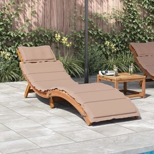 vidaXL | Transat | avec coussin taupe 55 x 184 x 64cm Bois d'Acacia Massif