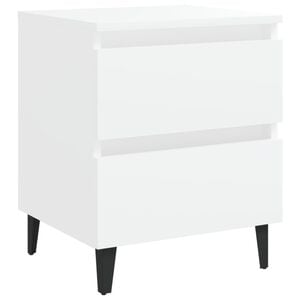 vidaXL Table de chevet blanc 40x35x50 cm bois d&rsquo;ing&eacute;nierie