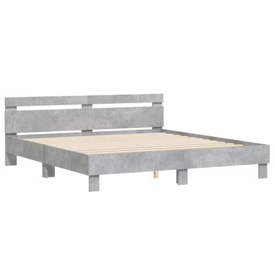 vidaXL Cadre de lit sans matelas gris béton 160x200 cm