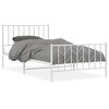 vidaXL Cadre de lit m&eacute;tal sans matelas et pied de lit blanc 107x203 cm