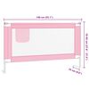 vidaXL Barrière de sécurité de lit d'enfant Rose 140x25 cm Tissu
