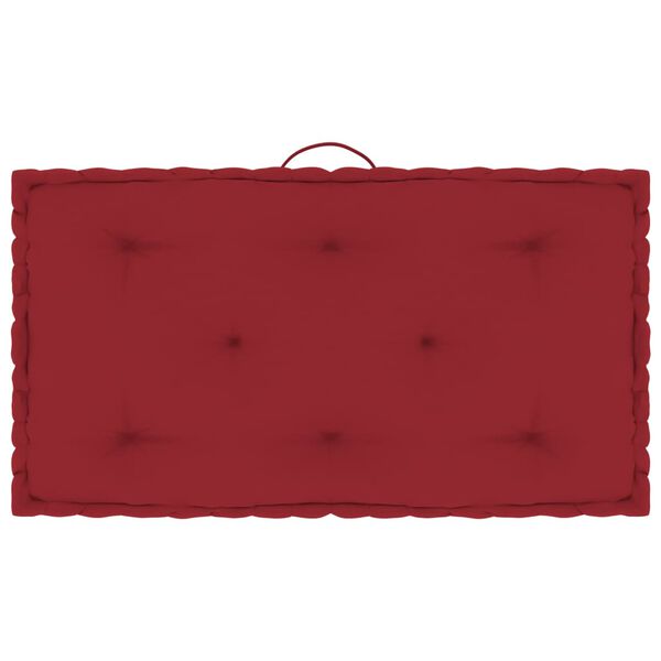vidaXL Coussins de plancher de palette lot de 7 Rouge bordeaux Coton