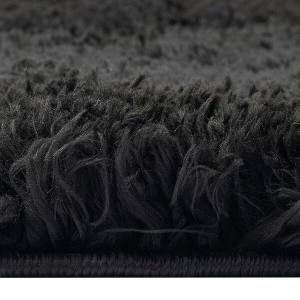 vidaXL Tapis shaggy &agrave; poils hauts Noir 140x200 cm 50 mm
