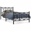 vidaXL Cadre de lit m&eacute;tal sans matelas et pied de lit noir 100x200 cm