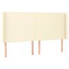 vidaXL T&ecirc;te de lit avec oreilles Cr&egrave;me 163x16x118/128 cm Similicuir