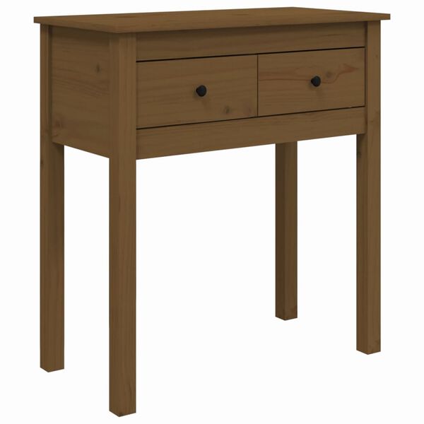 vidaXL Table console Marron miel 70x35x75 cm Bois massif de pin