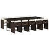 vidaXL Ensemble &agrave; manger de jardin et coussins 11 pcs marron rotin