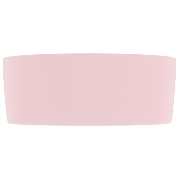 vidaXL Lavabo rond de luxe Rose mat 40x15 cm Céramique