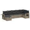vidaXL Salon de jardin avec coussins 7 pcs gris r&eacute;sine tress&eacute;e
