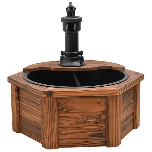 vidaXL Fontaine &agrave; eau avec pompe 57x57x53 cm Bois de sapin massif