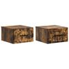 vidaXL Cabinet de chevet mural 2 pcs Ch&ecirc;ne fum&eacute; 34,5 x 33 x 20 cm