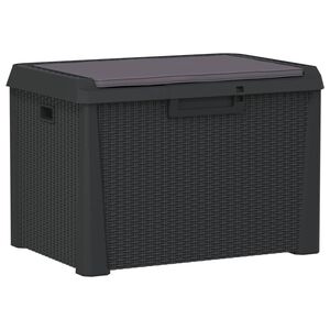 vidaXL Bo&icirc;te de rangement jardin coussin de si&egrave;ge anthracite 125 L PP
