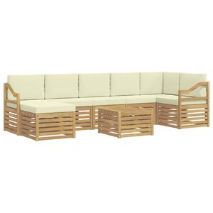 vidaXL Ensemble de canap&eacute;s d'ext&eacute;rieur 8 pc Blanc et cr&egrave;me Polyester