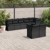 vidaXL Salon de jardin 8 pcs avec coussins noir r&eacute;sine tress&eacute;e