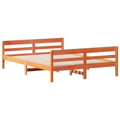 vidaXL Cadre de lit sans matelas cire marron 120x200cm bois pin massif