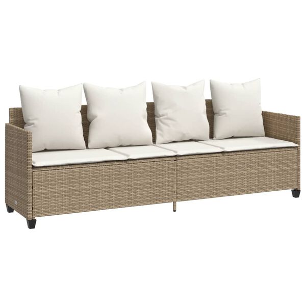 vidaXL Salon de jardin avec coussins 5 pcs beige r&eacute;sine tress&eacute;e