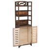 vidaXL Vitrine Marron foncé 46x24x140 cm Bois massif de Paulownia