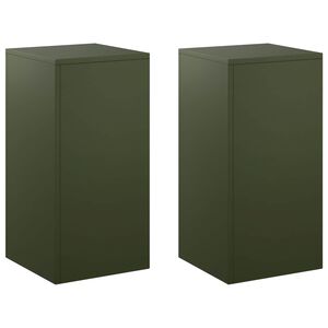 vidaXL Support de Plante 2 pcs Vert olive 30 x 30 x 60 cm Acier