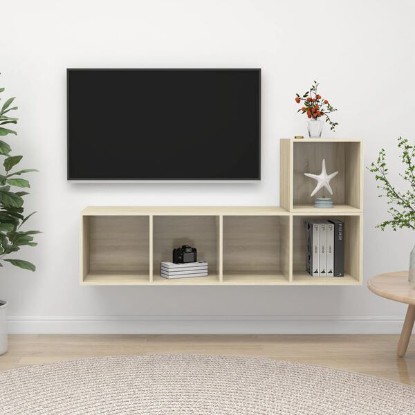 vidaXL Ensemble de meubles TV 2 pcs Chêne sonoma Bois d'ingénierie