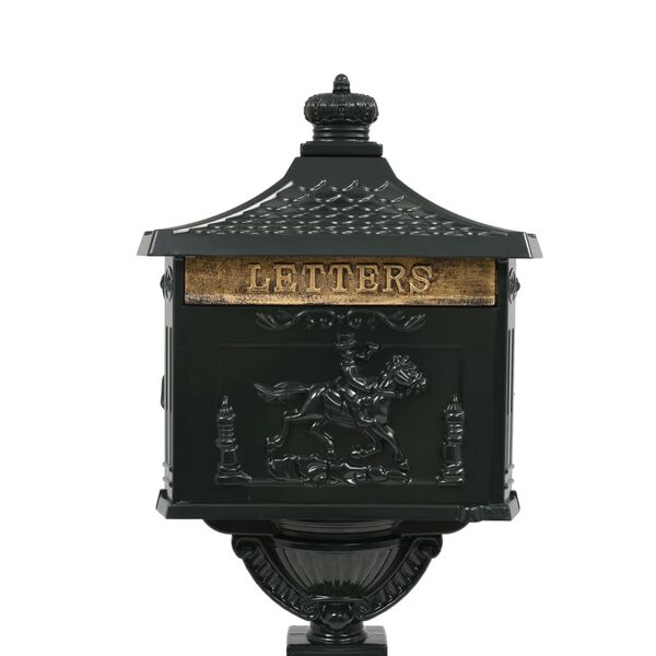 vidaXL Boîte aux lettres sur pied Aluminium Vintage Antirouille Vert