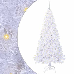 vidaXL Sapin de No&euml;l artificiel avec 300 LED Blanc 210 cm PVC et Acier