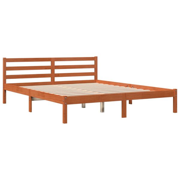 vidaXL Cadre de lit sans matelas cire marron 160x200cm bois pin massif