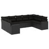 vidaXL Salon de jardin 9 pcs avec coussins noir r&eacute;sine tress&eacute;e