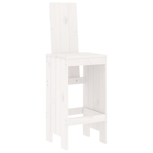 vidaXL Ensemble de bar de jardin 3 pcs blanc bois de pin massif