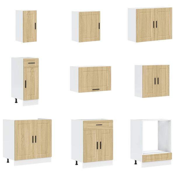 vidaXL Ensemble d'armoires de cuisine 14 pcs Porto bois d'ing&eacute;nierie