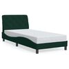 vidaXL Cadre de lit avec LED sans matelas vert fonc&eacute; 90x200 cm velours
