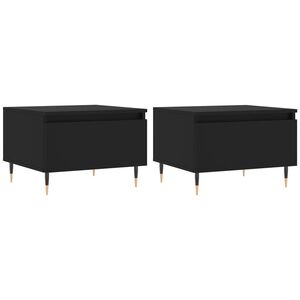 vidaXL Tables basses 2 pcs noir 50x46x35 cm bois d'ing&eacute;nierie