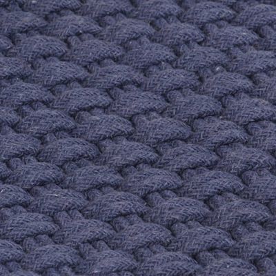 vidaXL Tapis rectangulaire Bleu marine 80x160 cm Coton