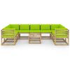 vidaXL Salon de jardin 10 pcs avec coussins bois de pin impr&eacute;gn&eacute;