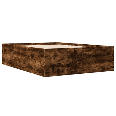 vidaXL Cadre de lit chêne fumé 120x190 cm bois d'ingénierie