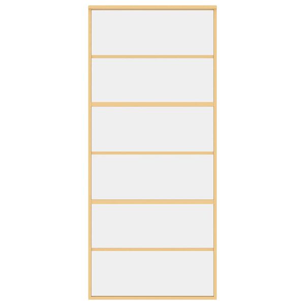 vidaXL Porte coulissante doré 90x205 cm verre ESG clair et aluminium